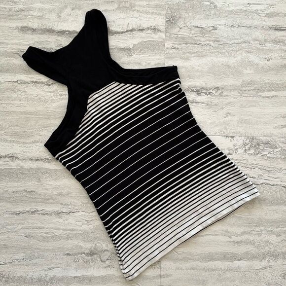 BEBE Sexy Striped Racerback Top - Picture 2 of 3